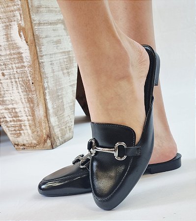 MULE 3311 PRETO VERNIZ / FIVELA ONIX