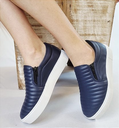 T~ENIS SLIP COM ZIPER 77111 MARINHO