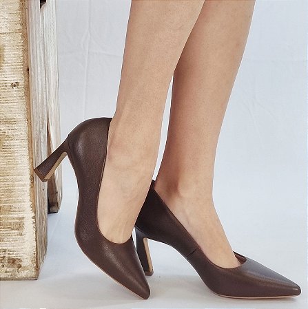 SCARPIN EM COURO 223730 MARROM