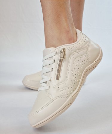 TÊNIS 90322 OFF WHITE / ZÍPER LATERAL