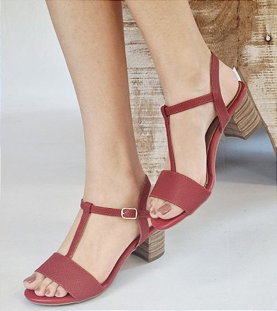 SANDÁLIA EM COURO 981951 FRAMBOESA RISCADO