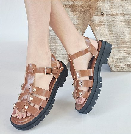 SANDÁLIA VIA UNO 934004 CARAMELO