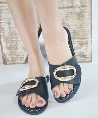 CHINELO 791979 PRETO / FIVELA OVAL