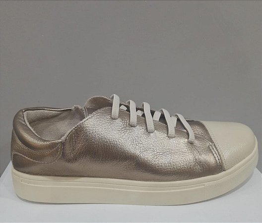 TÊNIS 188537 PRATA VELHO / CADARÇO EM ELÁSTICO OFF WHITE