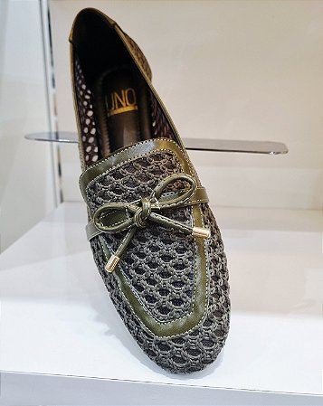MOCASSIM COM TELA ENTRELAÇADA 4953 VERDE OLIVA