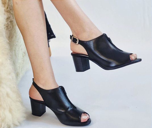 SANDÁLIA CONFORTO EM COURO 981362 PRETO