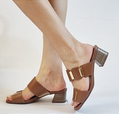 TAMANCO EM COURO CONFORTO 221214 CARAMELO TEXTURIZADO / OFF WHITE