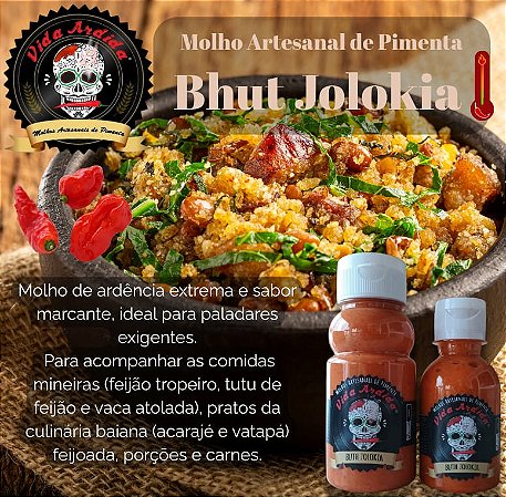Molho artesanal de pimenta BHUT JOLOKIA
