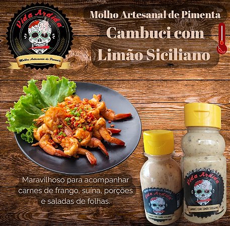 Molho artesanal de pimenta CAMBUCI COM LIMÃO SICILIANO
