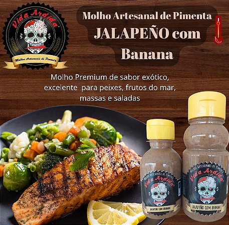 Molho artesanal de pimenta JALAPEÑO com BANANA