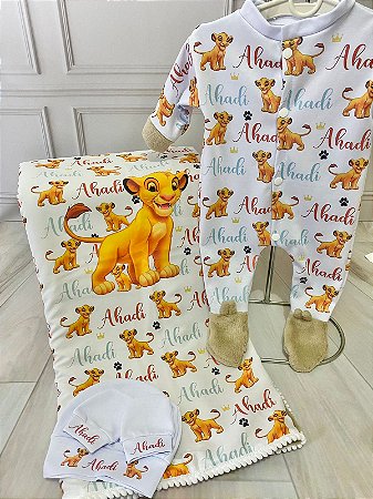 Kit Manta, Macacão, Touca e Luvinha Oxfordine com Microfibra.