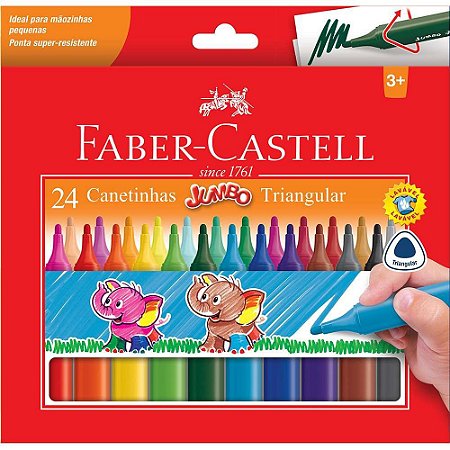 Canetinhas hidrográficas Jumbo Faber Castell 24 cores