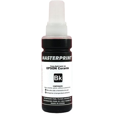 Refil de tinta Epson 100ml Masterprint preto