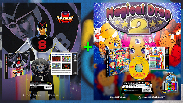 Combo Final Games NEOGEO CD/Z : Eight Man + Magical Drop II NEOGEO CD / NEOGEO CDZ Limited Edition versão ingles