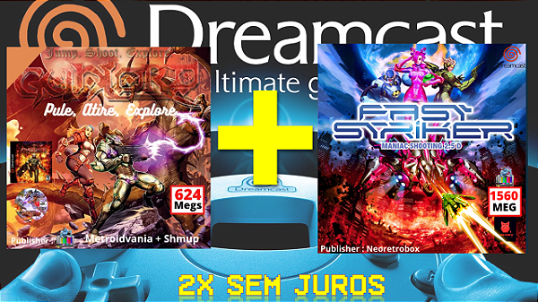 Combo NGDEV TEAM Dreamcast :GUNLOAD + FAST STRIKER + FRETE GRATIS