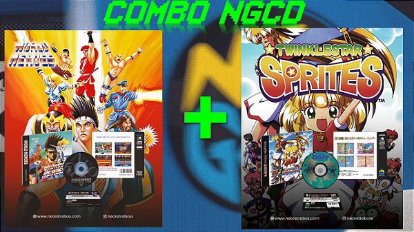 COMBO NGCD WORLD HEROES E TWINKLE STAR SPRITES NEOGEO CD / CDZ E NEO4ALL COMPATIVEL DREAMCAST