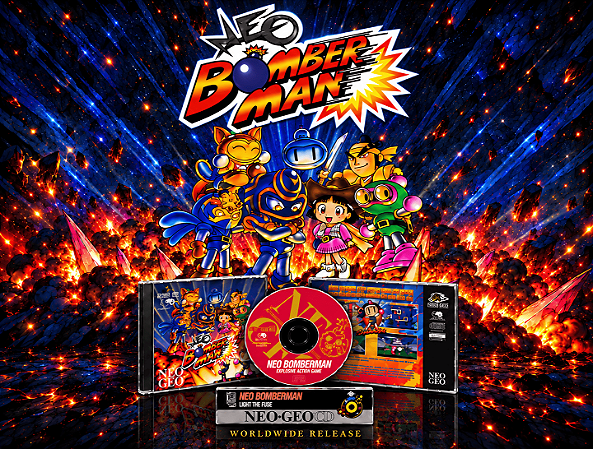 NEO BOMBERMAN NEOGEO CD / NEOGEO CDZ WORLD’S FIRST PROFESSIONALLY PRODUCED PHYSICAL RELEASE