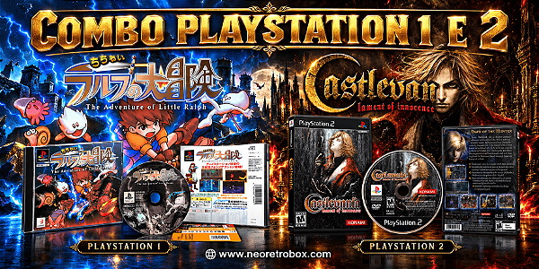 COMBO PLAYSTATION CASTLEVANIA LAMENT OF INNOCENCE PS2 +The Adventure of Little Ralph PS1 + FRETE GRATIS