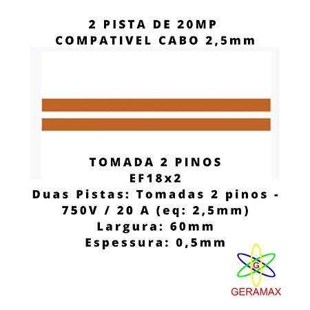ELETROFITA 2 PISTA 20A - 18.18 - TOM 2P
