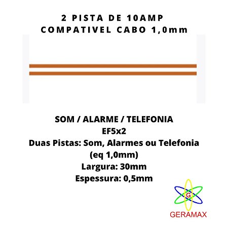 ELETROFITA 2 PISTA 10A - 5.5 - LED/TELEF/ALARME