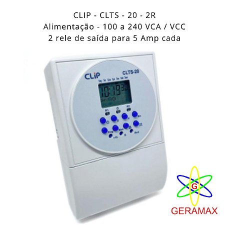INTERRUPTOR HORARIO CLTS-20 2R 100-240VCA - CLIP