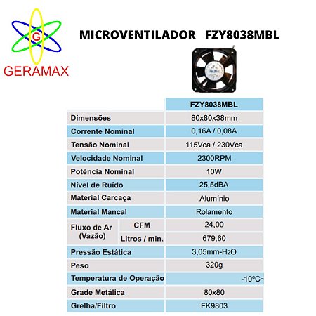 MICROVENTILADOR FZY 8038 MBL - BIVOLT - JNG