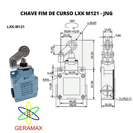 CHAVE FIM DE CURSO LXK M121 - JNG