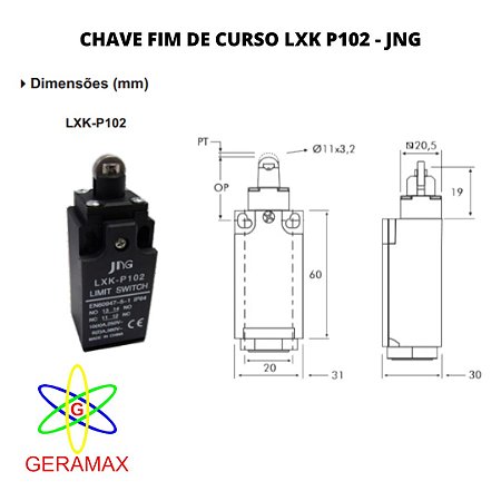 CHAVE FIM DE CURSO LXK P102 - JNG