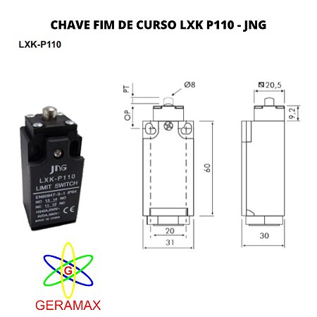 CHAVE FIM DE CURSO LXK P110 - JNG