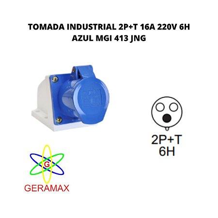 TOM INDUSTRIAL 2P+T 16A 220V 6H AZ MGI 413 JNG