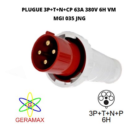 PLUGUE 3P+T+N+CP 63A 380V 6H VM MGI 035 - JNG