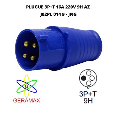 PLUGUE 3P+T 16A 220V 9H AZ J02PL 014 9 - JNG