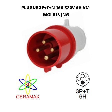 PLUGUE 3P+T+N 16A 380V 6H VM MGI 015 - JNG