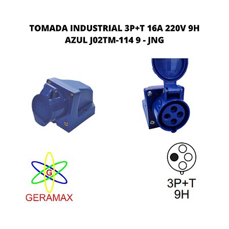 TOM INDUSTRIAL 3P+T 16A 220V 9H AZ J02TM-114 9 - J