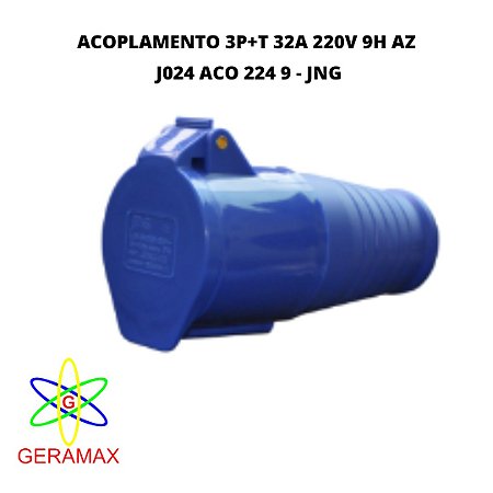 ACOPLAMENTO 3P+T 32A 220V 9H AZ J024 ACO 224 9 JNG