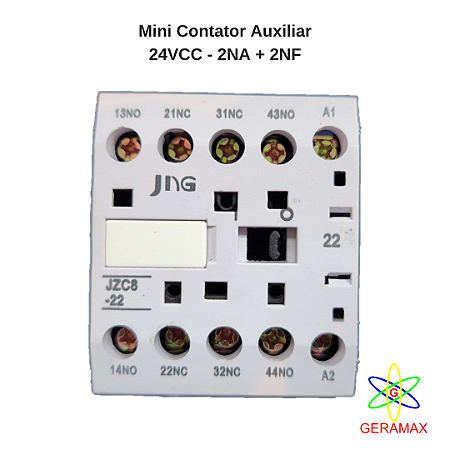 MINI CONTATO AUX - 22 -  24VCC 2NA+2NF - JZC8-22Z