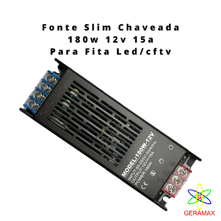 FONTE - 12V - 180W 15A - CHAVEADA - ATOP