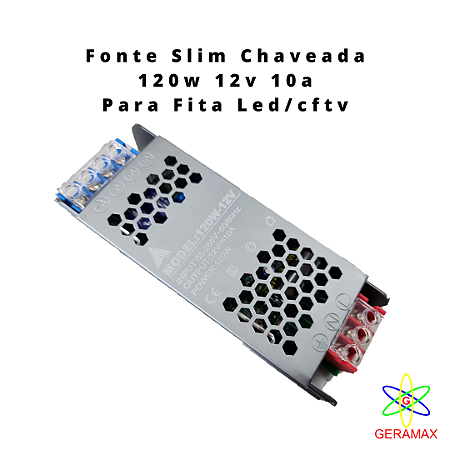 FONTE - 12V - 120W 10A - CHAVEADA - ATOP
