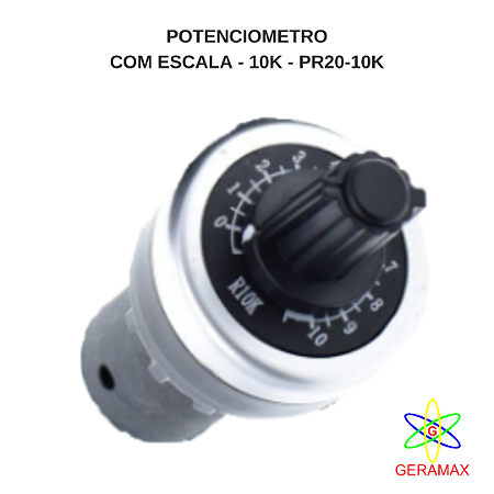POTENCIOMETRO 10K COM ESCALA - PR20-10K - METALTEX