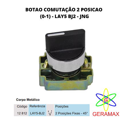 BOTAO COMUT 2 POSICAO (0-1) - METAL - LAY5 BJ2 - J