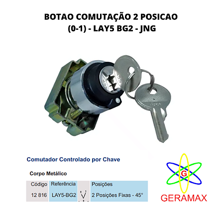 BOTAO COMUT 2 POSICAO C CHAVE (0-1) MET LAY5 BG2 -