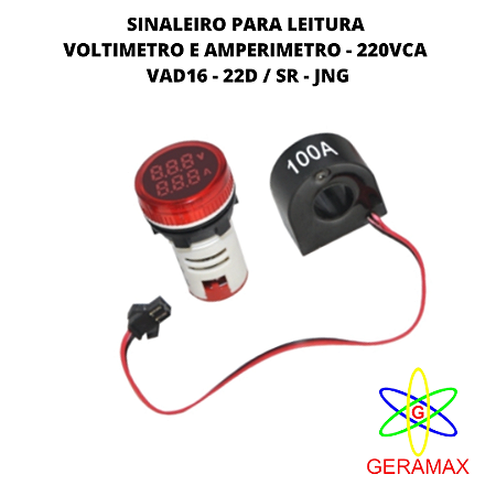 SINALEIRO LED VOLT/AMP/HZ JC-MAD16-22D SG