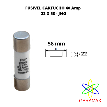 FUSIVEL CARTUCHO 40A - 22*58 - JNG