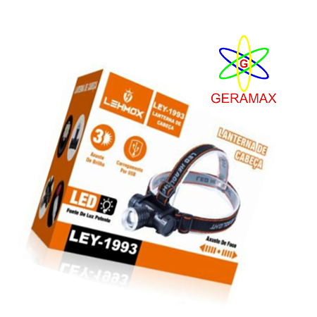 LANTERNA DE CABECA CARREGAVEL COM LED E CINTA LEY-