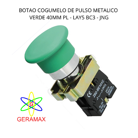 BOTAO COGUMELO VD - 40MM METALICO - LAY5 BC3 - JNG