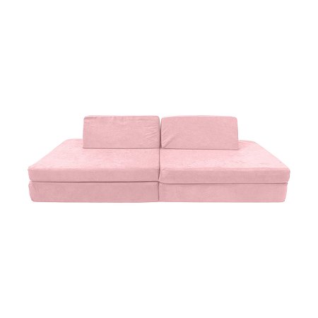 Sofá de Brincar Modular Infantil 4 Peças - Rosa