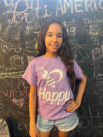 Camiseta Baby look ROSA - HAPPY