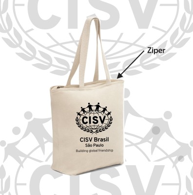 ECOBAG com zipper logo CISV