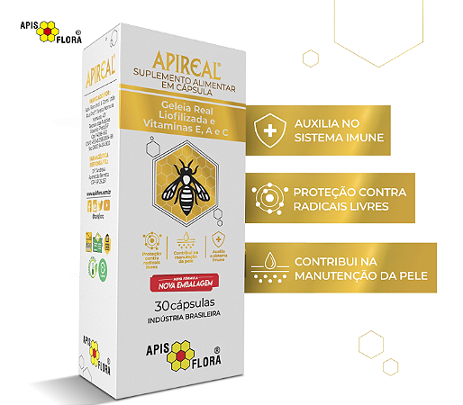 Apireal Geléia Real Liofilizada (30 caps) Apis Flora