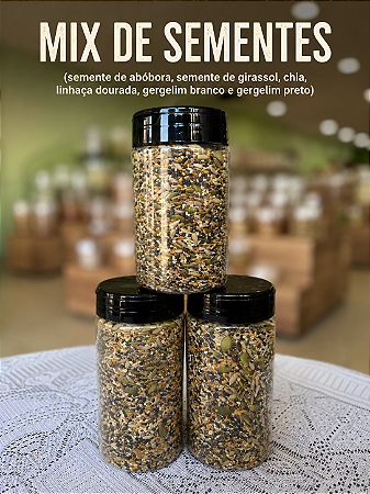 Trio de Potes com Mix de Sementes (aproximadamente 300g cada pote)